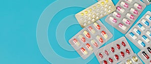 Close up pharmaceuticals antibiotics pills