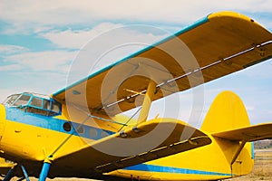 CLOSE UP photo of airplane details sitting in airport, preparing for flight