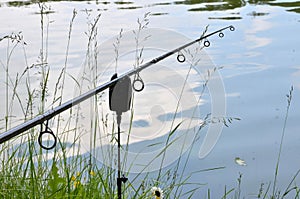 Close up photo of angling rod
