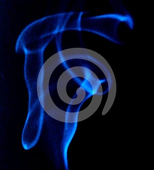 Close up photo of  blue drifting smoke.