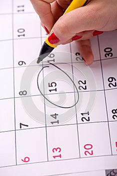 Close-up photo of calendar with a datum photo