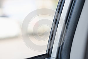 Close-up photo of car window