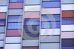 Close-up photo of colorful modern architecture building