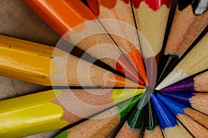 Close-Up Photo of Colorful Pencils in a Circle