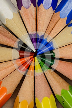 Close-Up Photo of Colorful Pencils in a Circle