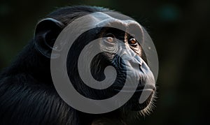 close up photo of crested black macaque in its natural habitat. Generative AI