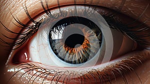 Scared Eyes: Hyperrealistic Illustration Of A Woman\'s Iris photo