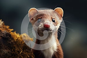 Close-up photo of ferret animal. wildlife photography. Generative AI