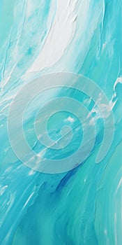 Sea Green Blue Abstract Painting With Detailed Backgrounds photo