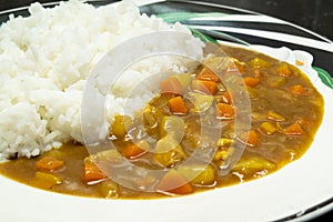 Close up photo of home-made japanese curry rice