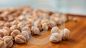 Close-up photo image for a group of dry cardamom with copy space for text. Selective focus