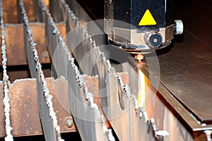 Close-up photo of the industrial laser