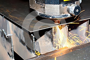 Close-up photo of the industrial laser