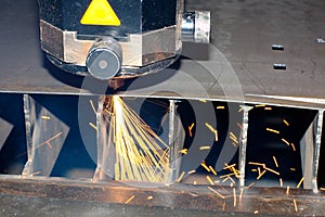 Close-up photo of the industrial laser