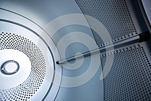 Close up photo of inside dryer machine drum