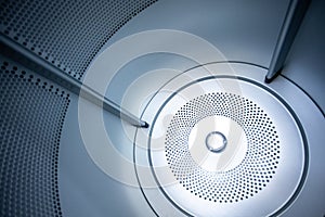 Close up photo of inside dryer machine drum