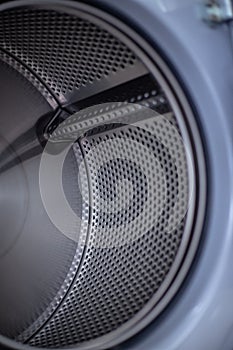 Close up photo of inside washing machine drum