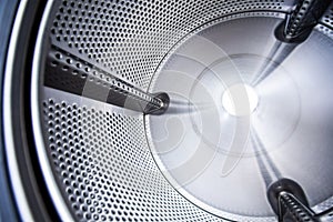 Close up photo of inside washing machine drum