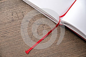 Opened notebook with empty clear pages