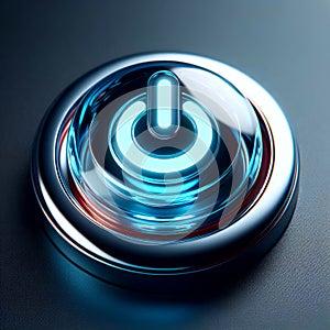 A close up photo of a power button.