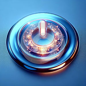 A close up photo of a power button.