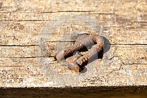 Close-up photo of a rusty nail
