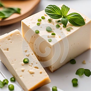 Close-up photo of Tofu food. Ai-generated.