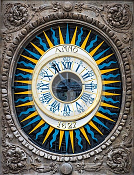 Close-up photo of the vintage clock