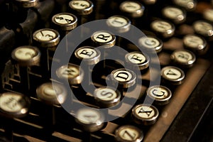Close up photo of vintage typewriter keys
