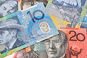 Close-up photograph of Australian dollars