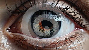 Scared Eyes: Hyperrealistic 3d Eye Art In Drip Painting Style photo
