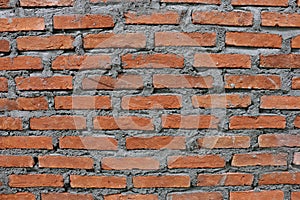 Red Brick Wall with Cement Texture â Construction Background
