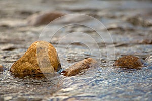 Close-up photography of  river rocks captured at the El Valle river II