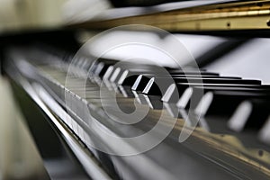 Close up piano keyboard