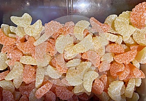 Close-up of pick-and-mix fruit jelly candies