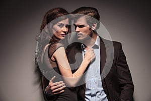Close up picture of a couple embracing