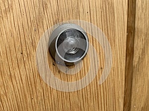 Close up picture of a door peep hole