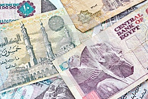 Close up picture of Egyptian pounds.