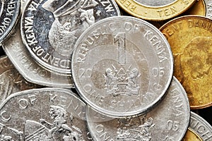 Close up picture of Kenyan shilling.