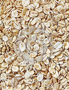 Close up picture of organic barley flakes