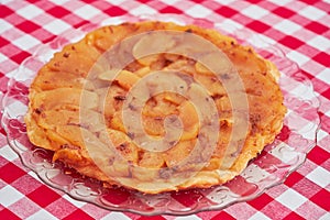 Close up picture on the traditional dessert from French cuisine Tarte tatin.