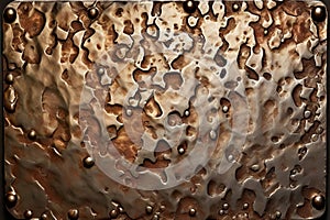 close up of a piece of metal with a hammered texturethe texture