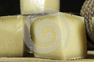 Close-up pieces of Manchego Curado cheese photo