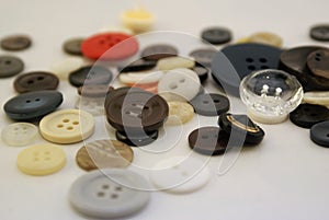 Close up pile of buttons