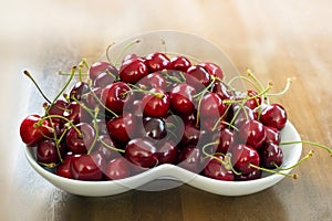 Close up of pile of cherries