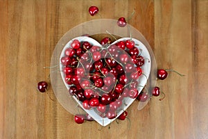 Close up of pile of cherries