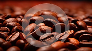 A close up of a pile of coffee beans on the ground, AI