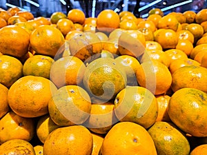 Close-up pile of Fresh oranges fruit