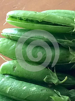 Close up of pea pods