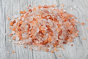 Close up of a pile of Himalayan Pink Salt